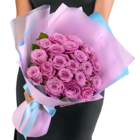  Kemer Flowers Delivery 19 Adet Lila Gül Buket