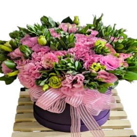  Flowers Kemer Mor Kutuda 35 Adet Pembe Lisyantuslar