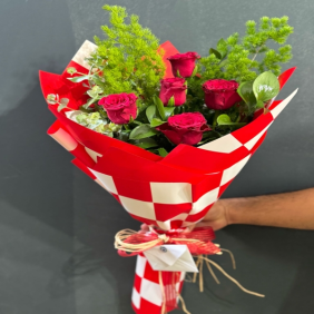  Kemer Flowers Delivery 5 Adet Kırmızı Gül Buket