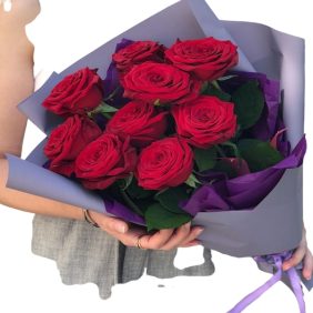  Kemer Flowers Delivery 9 Adet Kırmızı Gül Buket