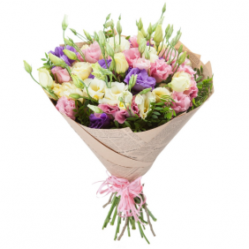  Kemer Flowers Delivery Şık Renkli Lisyantus Buket