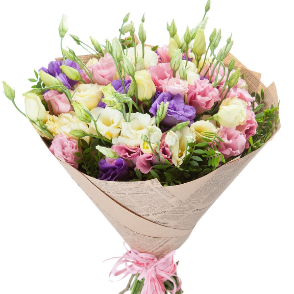  Kemer Flowers Delivery Şık Renkli Lisyantus Buket